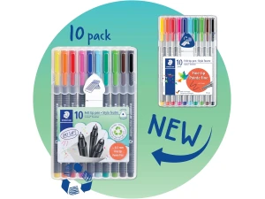 Staedtler ST 334 SB10 Triplus Fineliner Assort Pen (Pack of 10)