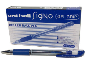 Uni-ball UM151S SigNo Gel Rollerball Comfort Grip 0.7mm Tip 0.5mm Line Blue Ref UM151BLU [Pack 12] (UM151BLU)