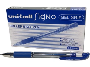 Uni-ball UM151S SigNo Gel Rollerball Comfort Grip 0.7mm Tip 0.5mm Line Blue Ref UM151BLU [Pack 12] (UM151BLU)