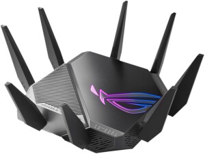 ASUS ROG Rapture GT-AXE11000 Tri-band WiFi 6E Gaming Router, New 6GHz Band, WAN Aggregation, 2.5G Port, Lifetime Free Internet Security, Mesh Wifi Support, 4 LAN Ports, VPN, Advanced Cooling System