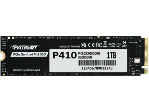 Patriot P410 1TB Internal SSD - NVMe PCIe Gen 4x4 - M.2 2280 - Sequential Read: Up to 5,000MB/s and Sequential Write: Up to 4,500MB/s - PS5 Compatible - Solid State Drive - P410P1TBM28H