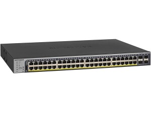 NETGEAR 52-Port PoE Gigabit Ethernet Smart Switch (GS752TP) - Smart Managed, 48 x PoE+ @ 380W, 4 x 1G SFP, Desktop or Rackmount Switch