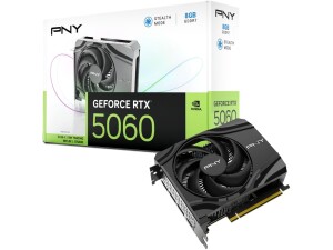 PNY NVIDIA GeForce RTX 5060 8GB GDDR7 Graphics Card, 3840 CUDA Cores, 2280 MHz Core Clock, Single Fan, 3x DisplayPorts / 1x HDMI Port