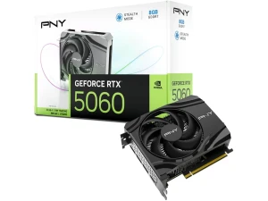 PNY NVIDIA GeForce RTX 5060 8GB GDDR7 Graphics Card, 3840 CUDA Cores, 2280 MHz Core Clock, Single Fan, 3x DisplayPorts / 1x HDMI Port