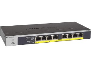 NETGEAR 8 Port PoE Switch (GS108LP) - Gigabit Ethernet Unmanaged Network Switch - with 8 x PoE+ @ 60 W Upgradeable - Desktop, Wall Mount or Rackmount - Limited Lifetime Protection
