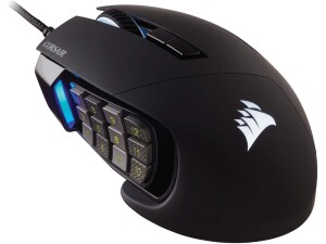 Corsair SCIMITAR RGB ELITE, MOBA/MMO Gaming Mouse, Black, Backlit RGB LED, 18000 DPI, Optical