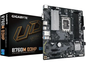 GIGABYTE B760M D3HP Motherboard - Intel Core 14th Gen CPUs, 4+1+1 Phases VRM, up to 5600MHz DDR5, 2xPCIe 4.0 M.2, GbE LAN, USB 3.2 Gen 1