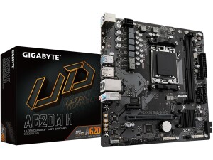 Gigabyte A620M H Motherboard - Supports AMD Ryzen 8000 CPUs, 5+2+2 Phases Digital VRM, up to 7200MHz DDR5 (OC), 1xPCIe 4.0 M.2, GbE LAN, USB 3.2 Gen 1