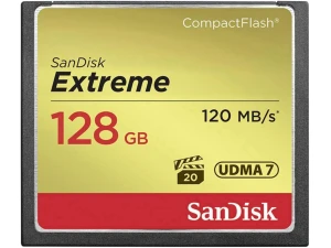 SanDisk Extreme 128 GB UDMA7 CompactFlash Card - Black/Gold