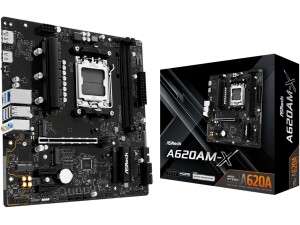 ASRock A620AM-X Micro-ATX Motherboard AMD AM5 Socket Supports Ryzen 9000/8000/7000 DDR5 8000+ OC PCIe 4.0 2.5G LAN BIOS Flashback