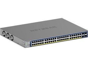NETGEAR 52-Port PoE Gigabit/10G Stackable Smart Switch (GS752TXP) - Managed, with 48 x PoE+ @ 390W, 2 x 10G Copper and 2 x 10G SFP+, Desktop or Rackmount, and Limited Lifetime Protection