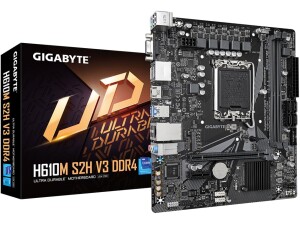 Gigabyte H610M S2H V3 DDR4 Motherboard - Supports Intel Core 14th CPUs, 4+1+1 Hybrid Digital VRM, up to 3200MHz DDR4, 1xPCIe 3.0 M.2, GbE LAN, USB 3.2 Gen 1