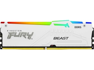 Kingston FURY Beast White RGB 32GB (2x16GB) 6000MT/s DDR5 CL36 DIMM Desktop Gaming Memory Kit of 2 AMD EXPO/ Intel XMP - KF560C36BWE2AK2-32
