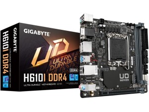 Gigabyte H610I DDR4 Motherboard - Supports Intel Core 14th CPUs, 4+1+1 Hybrid Digital VRM, up to 3200MHz DDR4 (OC), 1xPCIe 3.0 M.2, GbE LAN, USB 3.2 Gen 1