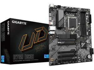 Gigabyte B760 DS3H Motherboard - Supports Intel Core 14th Gen CPUs, 8+2+1 Phases Digital VRM, up to 7600MHz DDR5 (OC), 2xPCIe 4.0 M.2, GbE LAN, USB 3.2 Gen 2