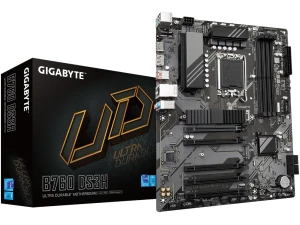 Gigabyte B760 DS3H Motherboard - Supports Intel Core 14th Gen CPUs, 8+2+1 Phases Digital VRM, up to 7600MHz DDR5 (OC), 2xPCIe 4.0 M.2, GbE LAN, USB 3.2 Gen 2