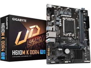 Gigabyte H610M K DDR4 Motherboard - Supports Intel Core 14th Gen CPUs, up to 3200MHz DDR4, 1xPCIe 3.0 M.2, GbE LAN, USB 3.2 Gen 1