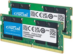 Crucial DDR4 RAM 64GB Kit (2x32GB) 3200MHz SODIMM CL22, Laptop Computer Memory, Mini PC (or 2933MHz, 2666MHz) - CT2K32G4SFD832A