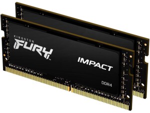Kingston FURY Impact KF432S20IBK2/16 16GB (2x 8GB) SODIMM System Memory, 3200MHz, DDR4, CL20, Intel XMP