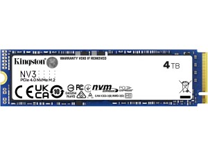Kingston NV3 NVMe PCIe 4.0 Internal SSD 4TB M.2 2280-SNV3S/4000G