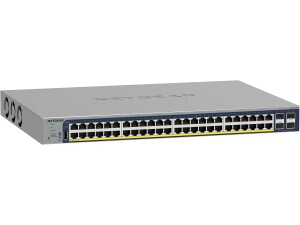 NETGEAR 52-Port PoE Gigabit Ethernet Smart Switch (GS752TPP) - Managed, Optional Insight Cloud, 48 x PoE+ 760W, 4 x 1G SFP, Desktop/Rackmount, Limited