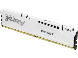 Kingston FURY Beast White DDR5 16GB 6000MT/s CL36 DIMM Desktop Gaming Memory Single Module AMD EXPO and Intel XMP - KF560C36BWE2-16