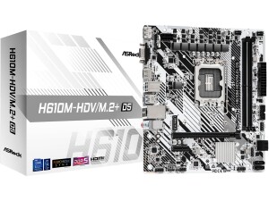 ASRock B760M-HDV/M.2 Intel 1700 Socket Motherboard, Micro-ATX, 2x DDR5 Slots, 2x M.2 Sockets, 2.5GbE LAN, 1x D-Sub / 1x DisplayPort / 1x HDMI Port