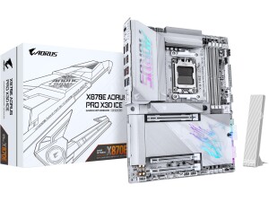 GIGABYTE X870E AORUS PRO X3D ICE Motherboard - Supports AMD Ryzen 9000 CPUs, 18+2+2 Phases Digital VRM, up to 9000Hz DDR5 (OC), 2xPCIe 5.0 + 2xPCIe 4.0, Wi-Fi 7, 5GbE LAN, USB 4