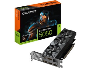 Gigabyte GeForce RTX 5050 OC Low Profile 8G Graphics Card - 8GB GDDR6, 128bit, PCI-E 5.0, 2587MHz Core Clock, 2 x DP, 2 x HDMI, NVIDIA DLSS 4, GV-N5050OC-8GL