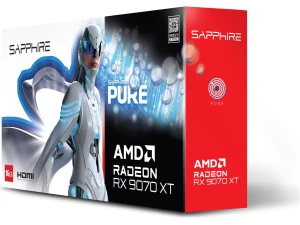 Sapphire Pure AMD Radeon RX 9070 XT OC Gaming Edition 16GB GDDR6 Graphics Card, Triple Fans, Dual HDMI, Dual DisplayPort, White