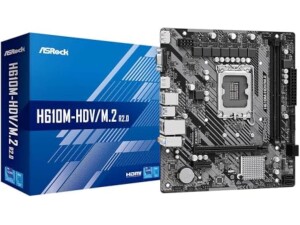 ASRock B760M-HDV/M.2 Intel 1700 Socket Motherboard, Micro-ATX, 2x DDR5 Slots, 2x M.2 Sockets, 2.5GbE LAN, 1x D-Sub / 1x DisplayPort / 1x HDMI Port