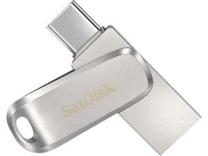 SANDISK Ultra Dual Drive Luxe, USB Type-C & Type-A Flash Drive 512GB (Memory stick up to 400MB/s, Reversible Type-C and Type-A connectors for Smartphone, Tablets, Macs & computers, All Metal) Silver