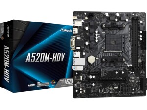 Asrock A520M-HDV, AMD A520, AM4, Micro ATX, 2 DDR4, VGA, DVI, HDMI, M.2