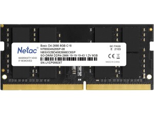Netac Basic OS DDR4-2666 8GB C19 SO-DIMM 260-Pin