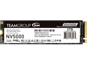 TEAMGROUP NV5000 2TB SLC Cache NVMe PCIe Gen4x4 M.2 2280 Laptop, Desktop SSD Read/Write Speed up to 5000 / 3000MB/s TM8FGM002T0C101