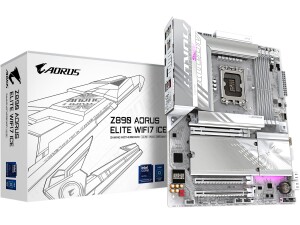 GIGABYTE Z890 AORUS ELITE WIFI7 ICE Motherboard - Supports Intel Core Ultra (Series 2) CPUs, 16+1+2 phases VRM, up to 8800MHz DDR5 (OC), 1xPCIe 5.0 + 3xPCIe 4.0, Wi-Fi 7, 2.5GbE LAN, Thunderbolt 4