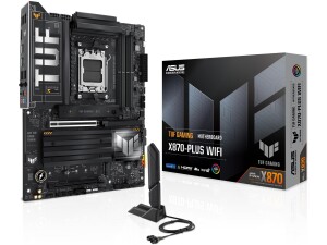 ASUS TUF GAMING X870-PLUS WIFI AMD ATX motherboard, 16+2+1(80A) power stages, DDR5, PCIe 5.0 w/ full support for next-gen GPUs, 4 x M.2 slots, WiFi 7, USB4, front USB 20Gbps w/ PD Fast Charge