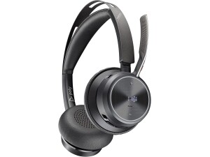 Poly - Voyager Focus 2 UC USB-A Headset (Plantronics) - Bluetooth Dual-Ear (Stereo) Headset with Boom Mic - USB-A PC/Mac Compatible - Active Noise Canceling - Works with Teams (Certified), Zoom & more
