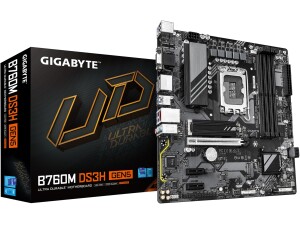 GIGABYTE B760M DS3H GEN5 Motherboard - Supports Intel Core 14th Gen CPUs, 6+2+1 Phases Digital VRM, up to 5600MHz DDR5, 2xPCIe 4.0 M.2, 2.5GbE LAN, USB 3.2 Gen2
