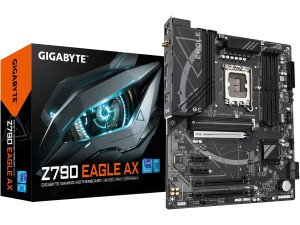 Gigabyte Z790 EAGLE AX Motherboard - Supports Intel Core 14th Gen CPUs, 12+1+?Phases Digital VRM, up to 7600MHz DDR5 (OC), 3xPCIe 4.0 M.2, Wi-Fi 6E, 2.5GbE LAN, USB 3.2 Gen 2
