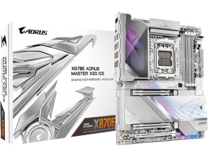 GIGABYTE X870E AORUS MASTER X3D ICE Motherboard - Supports AMD Ryzen 9000 CPUs, 18+2+2 Phases Digital VRM, up to 9000Hz DDR5 (OC), 2xPCIe 5.0 + 3xPCIe 4.0, Wi-Fi 7, 10GbE LAN, USB 4