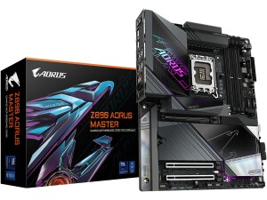 GIGABYTE Z890 AORUS MASTER Motherboard - Supports Intel Core Ultra (Series 2) CPUs, 18+1+2 phases VRM, up to 9500MHz DDR5 (OC), 2xPCIe 5.0 + 3xPCIe 4.0, Wi-Fi 7, 10GbE LAN, Thunderbolt 4