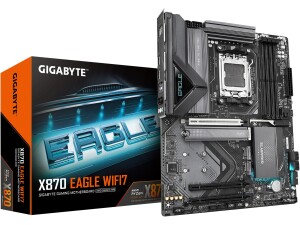 GIGABYTE X870 EAGLE WIFI7 Motherboard - Supports AMD Ryzen 9000 CPUs, 14+2+2 phases VRM, up to 8000MHz DDR5 (OC), 1xPCIe 5.0, Wi-Fi 7, 2.5GbE LAN, USB 4