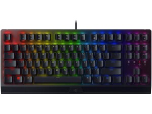 Razer BlackWidow V3 Tenkeyless (Green Switch) - Compact Mechanical Gaming Keyboard (Clicky Mechanical Switches, Compact Form Factor, Fully Programmable Keys) QWERTY UK Layout | Black