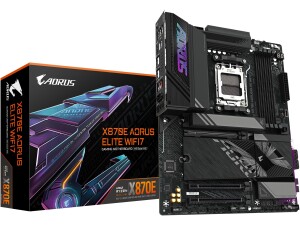 GIGABYTE X870E AORUS ELITE WIFI7 Motherboard - Supports AMD Ryzen 9000 CPUs, 16+2+2 Phases Digital VRM, up to 8000Hz DDR5 (OC), 3xPCIe 5.0, Wi-Fi 7, 2.5GbE LAN, USB 4