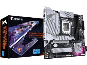 GIGABYTE B760M AORUS ELITE WIFI6E GEN5 Motherboard - Supports 14th Gen. Intel Core CPUs, 12+1+1 phases VRM, up to 5600MHz DDR5, 2xPCIe 4.0 M.2, Wi-Fi 6E, 2.5 GbE LAN, USB 3.2 Gen 2x2