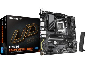 GIGABYTE B760M DS3H WIFI6E GEN5 Motherboard - Supports Intel Core 14th Gen CPUs, 6+2+1 Phases Digital VRM, up to 5600MHz DDR5, 2xPCIe 4.0 M.2, Wi-Fi 6E, 2.5GbE LAN, USB 3.2 Gen2