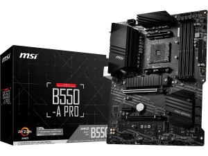 MSI B550-A PRO Motherboard ATX - Supports AMD Ryzen 3rd Gen Processors, AM4, DDR4 Boost (4400MHz/OC), 1 x PCIe 4.0/3.0 x16, 1 x PCIe 3.0/3.0 x16, 1 x M.2 Gen4 x4, 1 x M.2 Gen3 x4, HDMI, Gigabit LAN