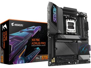 GIGABYTE X870E AORUS PRO Motherboard - Supports AMD Ryzen 9000 CPUs, 16+2+2 Phases Digital VRM, up to 8000MHz DDR5 (OC), 3xPCIe 5.0,Wi-Fi 7, 2.5GbE LAN, USB 4