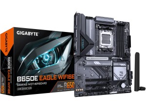 GIGABYTE B650E EAGLE WIFI6E Motherboard - AMD Ryzen 9000 Series CPUs, 8+2+2 Phases VRM, up to 8200MHz DDR5 (OC), 1xPCIe 5.0 + 2xPCIe 4.0 M.2, 2.5GbE LAN, WIFI 6E, USB 3.2 Gen 2